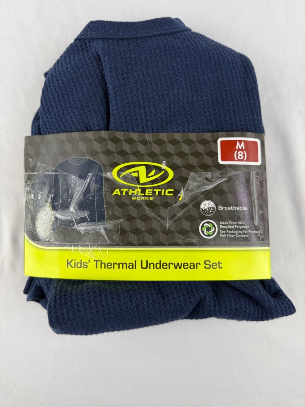 Athletic Works Navy Kids' Thermal Waffle 2 Piece Set